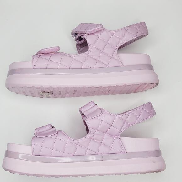 Bamboo 8M 2.5" Platform Chunky Heel Sandal Lavender Hook Loop Closure Fairycore - Picture 8 of 10